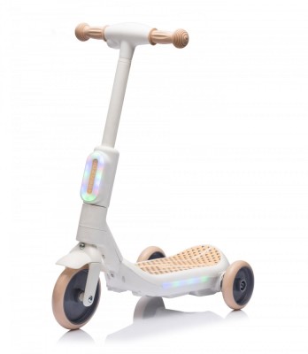Trotineta electrica cu aburi si lumini pentru copii, cu 3 roti, stabila, Kinderauto Aquamist, 30W, 6V 4.5Ah, alba foto