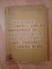 Indrumator pentru calculul elementelor de beton , beton armat si precomprimat foto