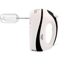 Mixer de mana AD4205G, 300 W, 2 Teluri si 2 Carlige, 5 Viteze + Turbo, Alb/Negru