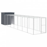 Cotet de pui cu incinta antracit 165x863x181 cm otel galvanizat GartenMobel Dekor, vidaXL