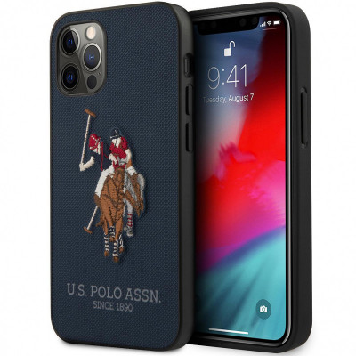 Husa TPU U.S. Polo Embroidery Book pentru Apple iPhone 12 Pro Max, Bleumarin USFLBKP12LPUGFLNV foto