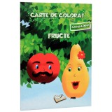 Carte de colorat cu abtibilduri - Fructe |