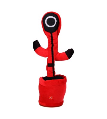 Jucarie interactiva tip cactus model Squid Game, danseaza, imita si vorbeste, rosu foto