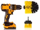 Set 2 Perii Mocheta &amp; Uz Casnic/Profesional Detailing Carpet Brush cu Adaptor Bormasina