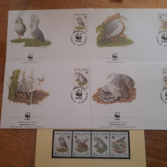 WWF - FAUNA - PASARI - PESCARUSI- TIMBRE + FDC- uri