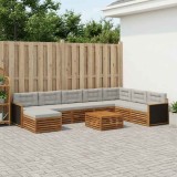 vidaXL Set de canapele de exterior 9 pcs Natural și gri deschis 3383734
