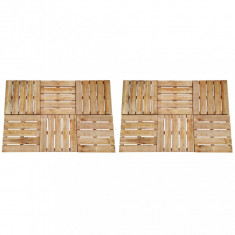 vidaXL Plăci de pardoseală, 12 buc., maro, 50 x 50 cm, lemn