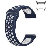 Curea silicon compatibila Samsung Galaxy Watch Ultra2, telescoape QR, Albastru-Alb