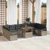 VidaXL Set de canapele pentru grădină 11 pcs Gri 100 x 55 x 73 cm