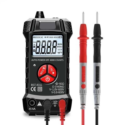 Multimetru digital autorange BST-831L, Lanterna, Afisaj LCD, NCV, Buzzer, culoare Negru &amp;amp; Rosu foto