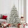 VidaXL Brad de Crăciun artificial Verde și alb 180 cm PVC și Metal 3395751