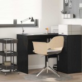 Birou Scris Negru vidaXL, Lemn Prelucrat, Compact 100x50 cm, Rafturi, Birou Calculator, Design Modern