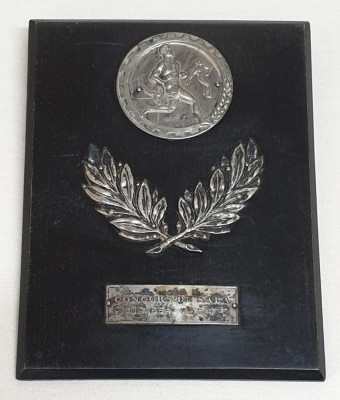 Medalia CONCURS DE SALA - ORADEA 1954 - medalie sport RPR - Superba &amp;amp; Rara foto