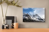 Tablou Canvas, "V&acirc;rfuri &icirc;nveșm&acirc;ntate &icirc;n nori alpini", Maiestuos, &Icirc;nzăpezit, &Icirc;nalt, Pitoresc, Impresionant, 39 x 26 cm, CMCLASS