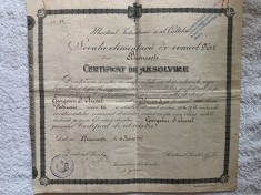 Diploma de Absolvire Scoala Elementara de Comert , Regatul Romaniei