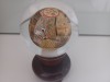Glob Sticla Chinezesc Pictat Manual Interior, Postament Lemn, Decor Craciun, Colectie, 14cm