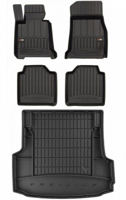 Set Covorase Auto Cauciuc Negro Bmw Seria 3 F34 2012&amp;rarr; Pro Line Tip Tavita 3D 3D407688 + Tavita Portbagaj Negro Bmw Seria 3 F34 Gran Turismo 2013&amp;rarr; TM54 foto