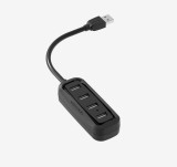 HUB USB Vention, porturi: 4 x USB 2.0, conectare prin USB 2.0 (T), rata transfer 480 Mbps, ABS, cablu 0.5m, negru, &quot;VAS-J43-B050&quot; (timbru verde 0.18 l