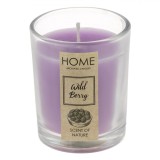 Lum&acirc;nare Parafinată, Home, Wild Berry, Culoare Lila, Diametru 5 cm, &Icirc;nălțime 6.5 cm, Durată Ardere 6-8 Ore, Oem
