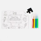 Puzzle magnetic de colorat, Set 24 piese, Tema Vara, cu 4 markere, CMCLASS