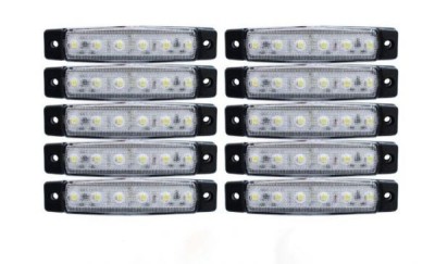 LED LuminI de markaj pentru Camioane Remorca Alb 12v foto
