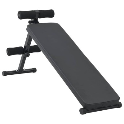 vidaXL Bancă pentru abdomene Manual Negru 124 x 33.5 x 55 cm foto
