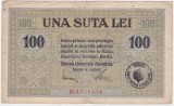 ROMANIA 100 LEI BGR 1917 uzata stampilata