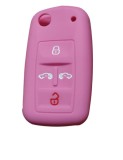 Husa cheie briceag auto din silicon VW 4butoane Roz, Xenon Bright