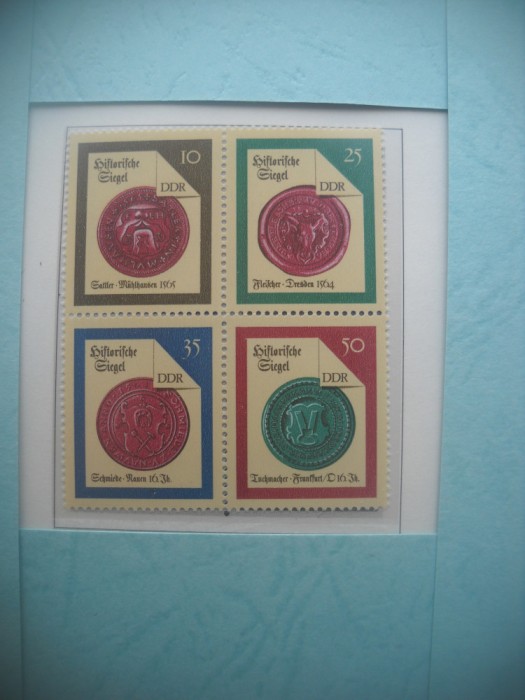 HOPCT TIMBRE MNH 1229 SIGILII ISTORICE -BLOC -4 VAL-1988-GERMANIA DDR/RDG