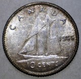 F.082 CANADA ELIZABETH II 10 CENTS 1966 ARGINT