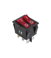 Intrerupator IRS2101 ON-OFF dublu 6 pini rosu 15A 250VAC