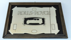 Reclama Bar vintage pe oglinda Rolls Royce - serigrafie (33,5cm x 23cm) foto