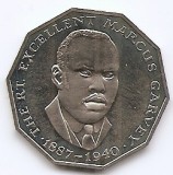 Jamaica 50 de cenți 1977 - (Marcus Garvey) Cupru-nichel, 30 mm, KM-70, America Centrala si de Sud