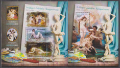 DB1 Arta Pictura Guineea TIRAJ 1000 Bouguereau Nuduri MS + SS MNH foto