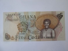 Ghana 5 Cedis 1977 UNC foto