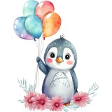 Sticker decorativ Pinguin, Multicolor, 72 cm, 3443ST