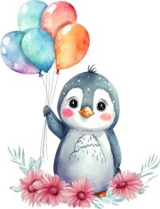 Sticker decorativ Pinguin, Multicolor, 72 cm, 3443ST foto