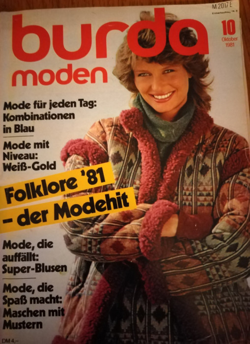 BURDA Revista moda vintage cu tipare octombrie 1981