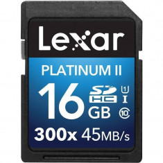 Card Lexar SDHC Platinum II 300x 16GB Clasa 10 UHS-I 45MB/s foto