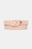 Tommy Jeans curea din piele intoarsa culoarea roz, AW0AW17392
