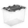Cutie depozitare 50 l cu capac incorporat din plastic transparenta