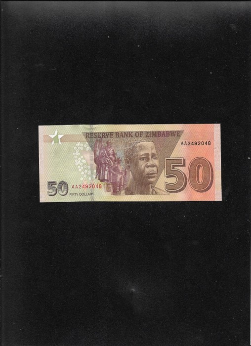 Zimbabwe 50 dollari dollars 2020 seria2492048 unc