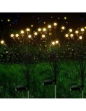 Set 2 Lampi Solare Gradina, 6 LED Alb Cald, 75cm, IP65, ABS, Decorativa