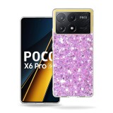Husa cu sclipici Xiaomi Poco X6 Pro Asteroid GSM Sparkly Glitter, magenta