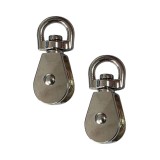 Cumpara ieftin Set 2 x Scripete rotativ Flores, inox, roata 32 mm, H 85 mm