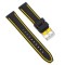 Curea de ceas neagr? cu inser?ii galbene WZ764 &ndash; 18 / 20 / 22 / 24 mm WZ764