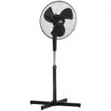 HOMCOM Ventilator de Podea, 3 Viteze, &Icirc;nălțime Reglabilă, Robust, 60x60x90-120cm, Negru | Aosom Romania