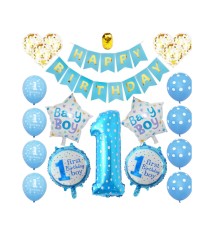 Set 21 baloane pentru aniversare, petrecere HAPPY BIRTHDAY - 1 ani