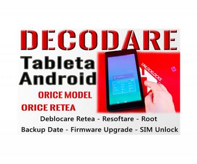 Decodare Tableta Android Orice Marca &amp;amp; Orice Model &amp;ndash; Deblocare Tablete Retea foto