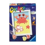 Cumpara ieftin Set pictura pe numere pentru copii Ravensburger CreArt - Crab prietenos